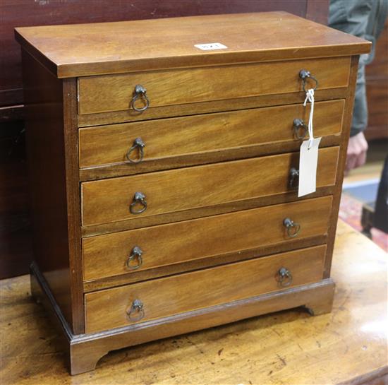An Edwardian mahogany miniature chest, W 38cm